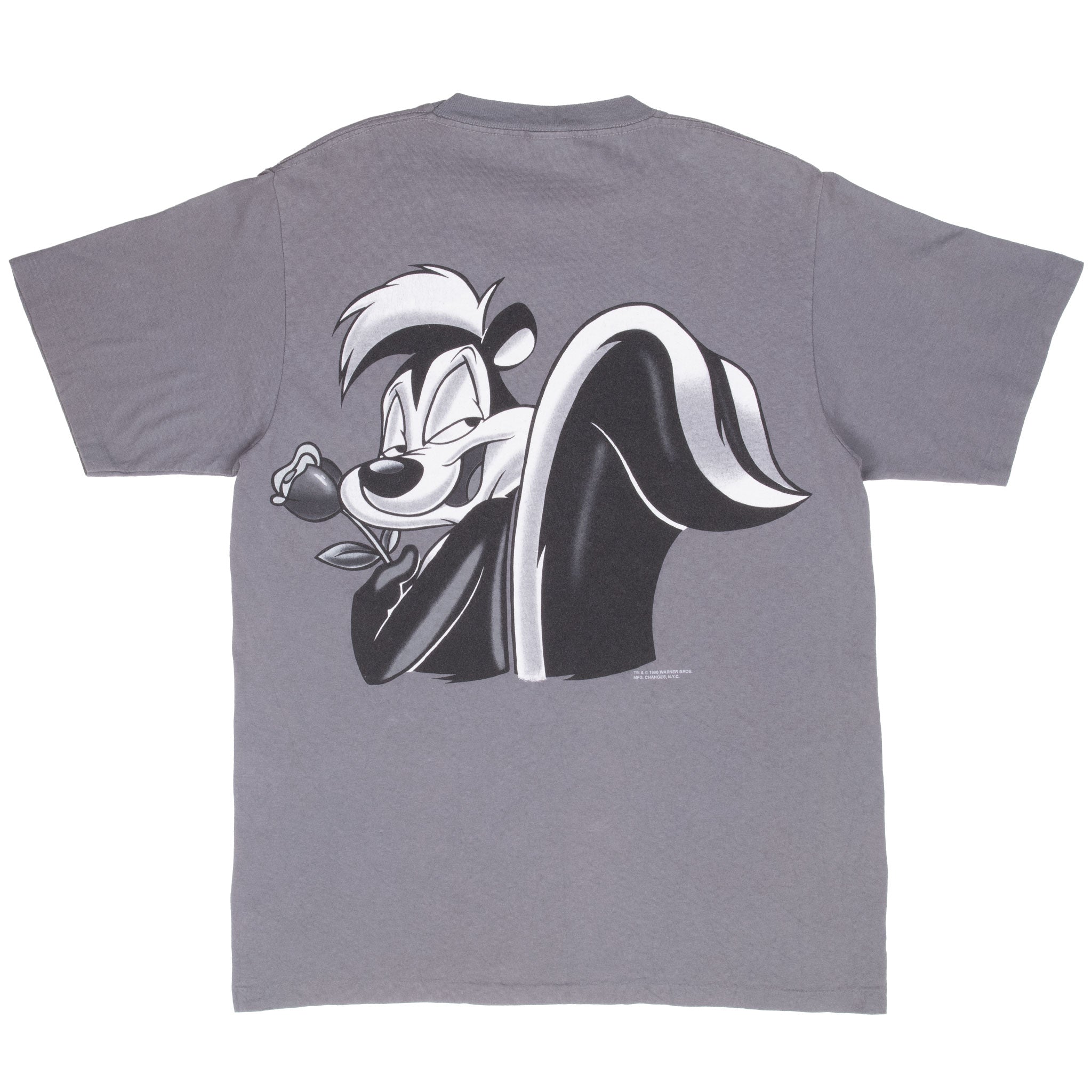 Vintage Looney Tunes Pepe Le Pew Skunkwear 1997 Tee Shirt Large Made In Usa With Single Stitch Sleeves