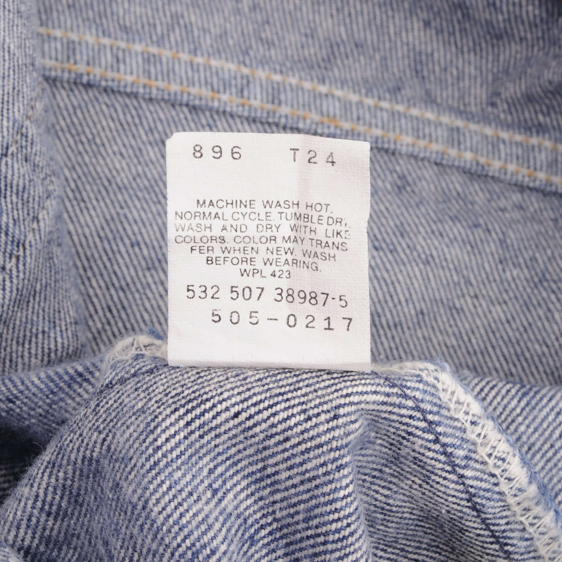 Beautiful Indigo Levis 505 Jeans Made in USA with Medium Dark wash, Not Original Hem  Size on Tag 40X32  Actual Size 40X30.5  Back Button #532