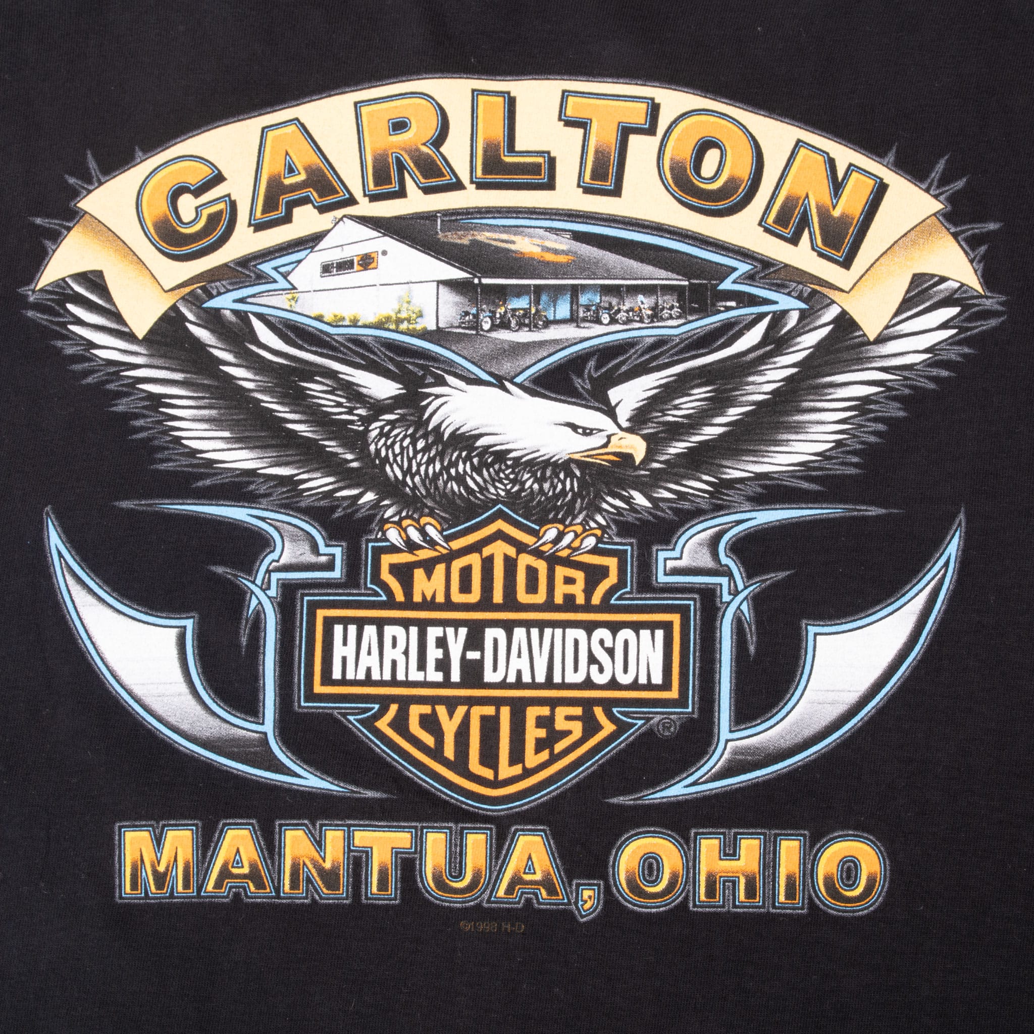 Vintage Harley Davidson Mantua Ohio 2002 Tee Shirt Size 2Xl Made In Usa