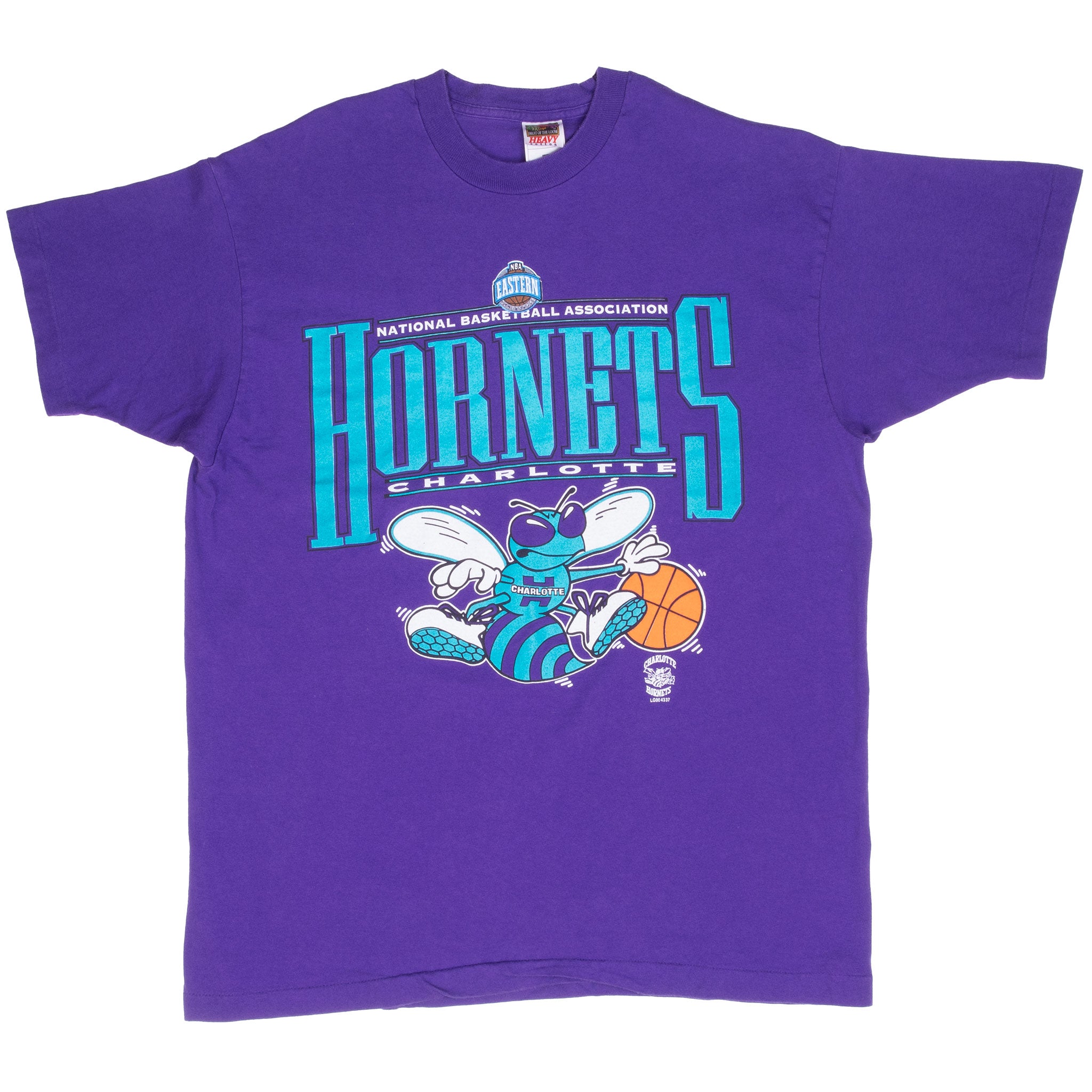 Vintage Nba Charlotte Hornets Tee Shirt 1990S Size XL Made In Usa With Single Stitch Sleeves