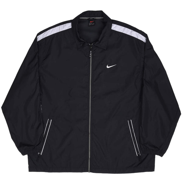 Vintage Nike Classic Swoosh Black Windbreaker Jacket 1990S Size Large