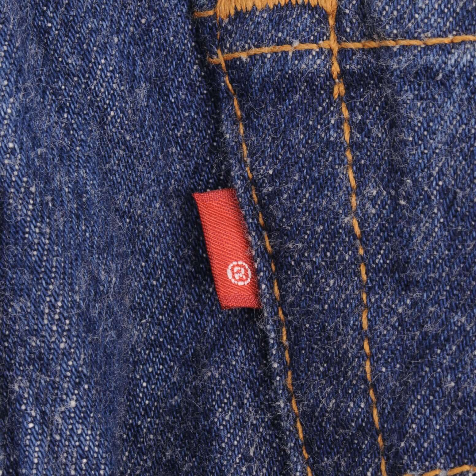 Beautiful Indigo Levis 501 Jeans Made in USA with dark wash Size on Tag 34X30 Actual Size 34X28 Back Button #544