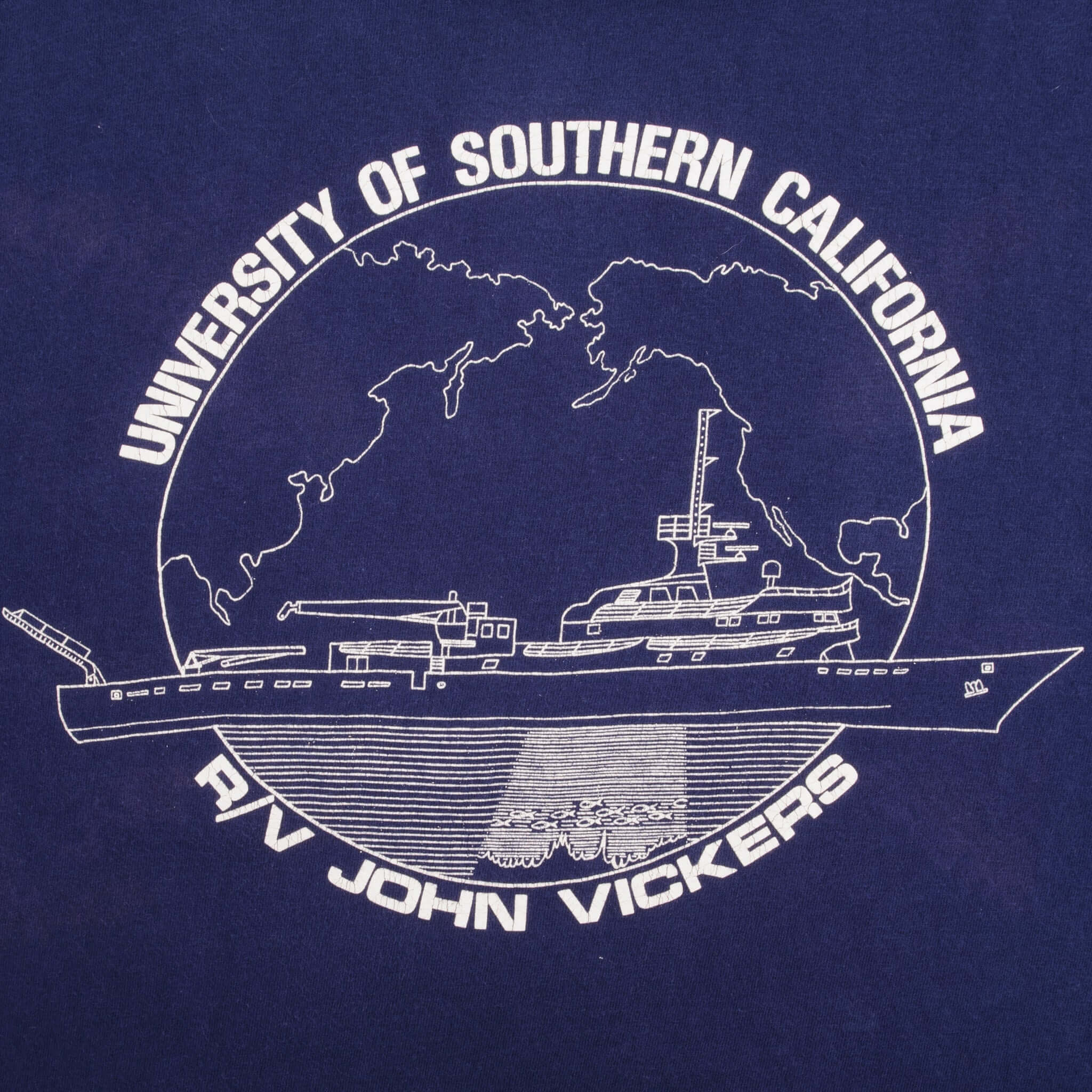 Vintage Usc Hims R/V John Vickers Tee Shirt 1990S Size Medium Made In Usa With Single Stitch Sleeves