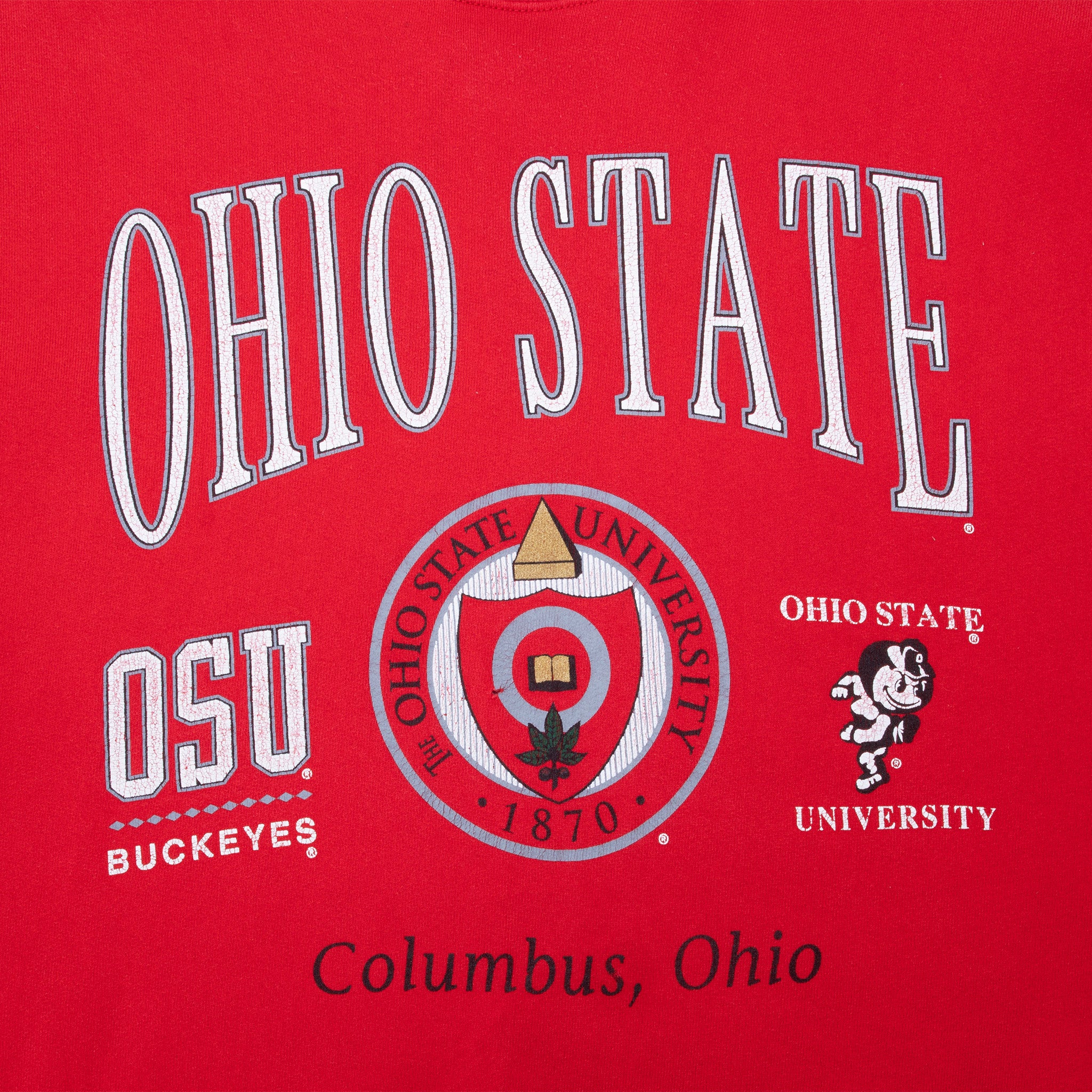 Vintage Ncaa Osu Ohio State Buckeyes Sweatshirt 1990S Size XL Made In Usa