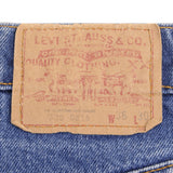 Beautiful Indigo Levis 505 Jeans Made in USA with Medium Light wash With Some light Whiskers.  Size on Tag 36X30 Actual Size 35X30 Back Button #532