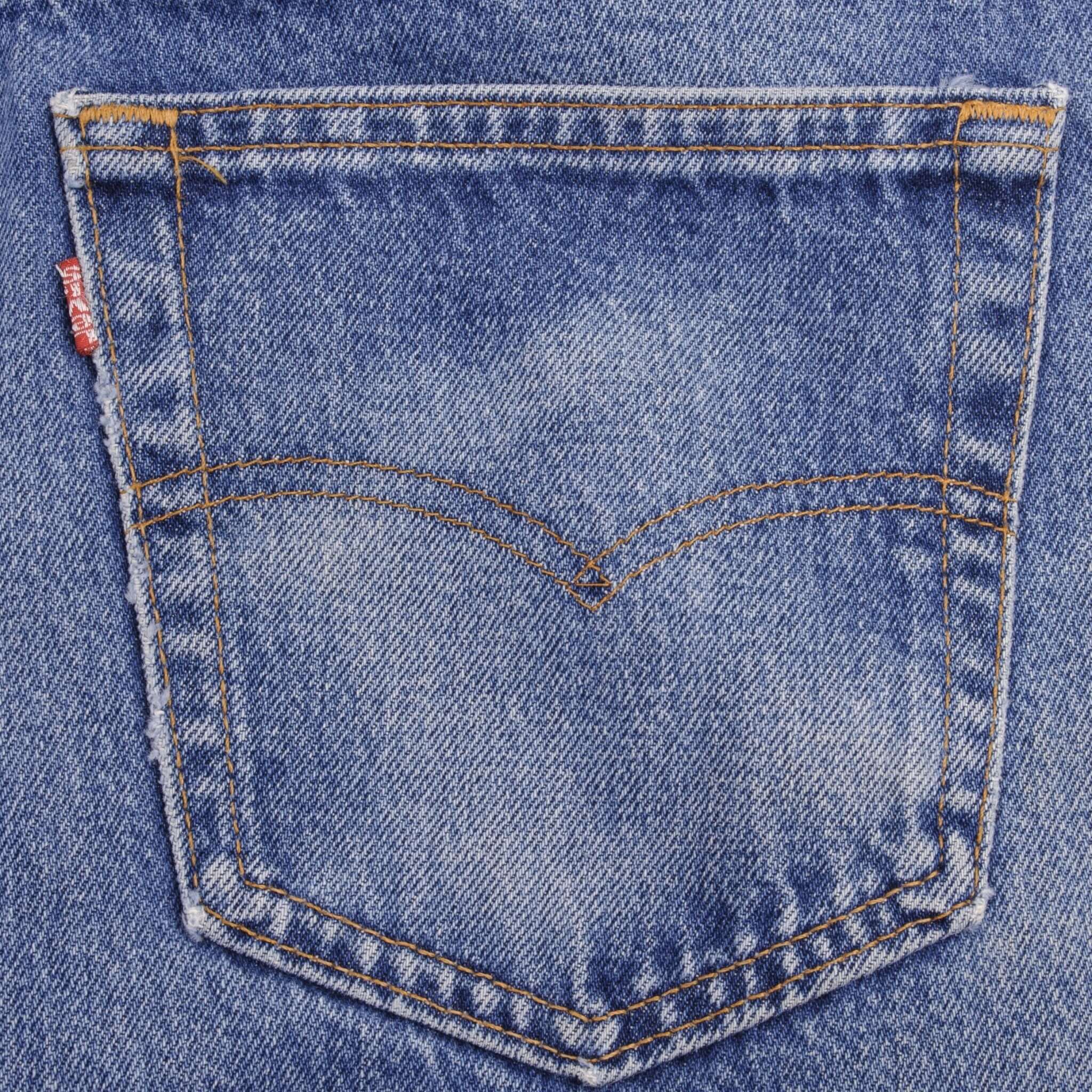 Beautiful Indigo Levis 505 Jeans Made in USA with Medium Light wash With Some light Whiskers.  Size on Tag 36X30 Actual Size 35X30 Back Button #532