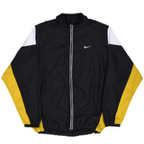 Vintage Nike Classic Swoosh Black And Yellow Windbreaker Jacket 1990S Size XL