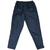 Front of navy blue Nike nylon track pants with elastic waist and cuffs