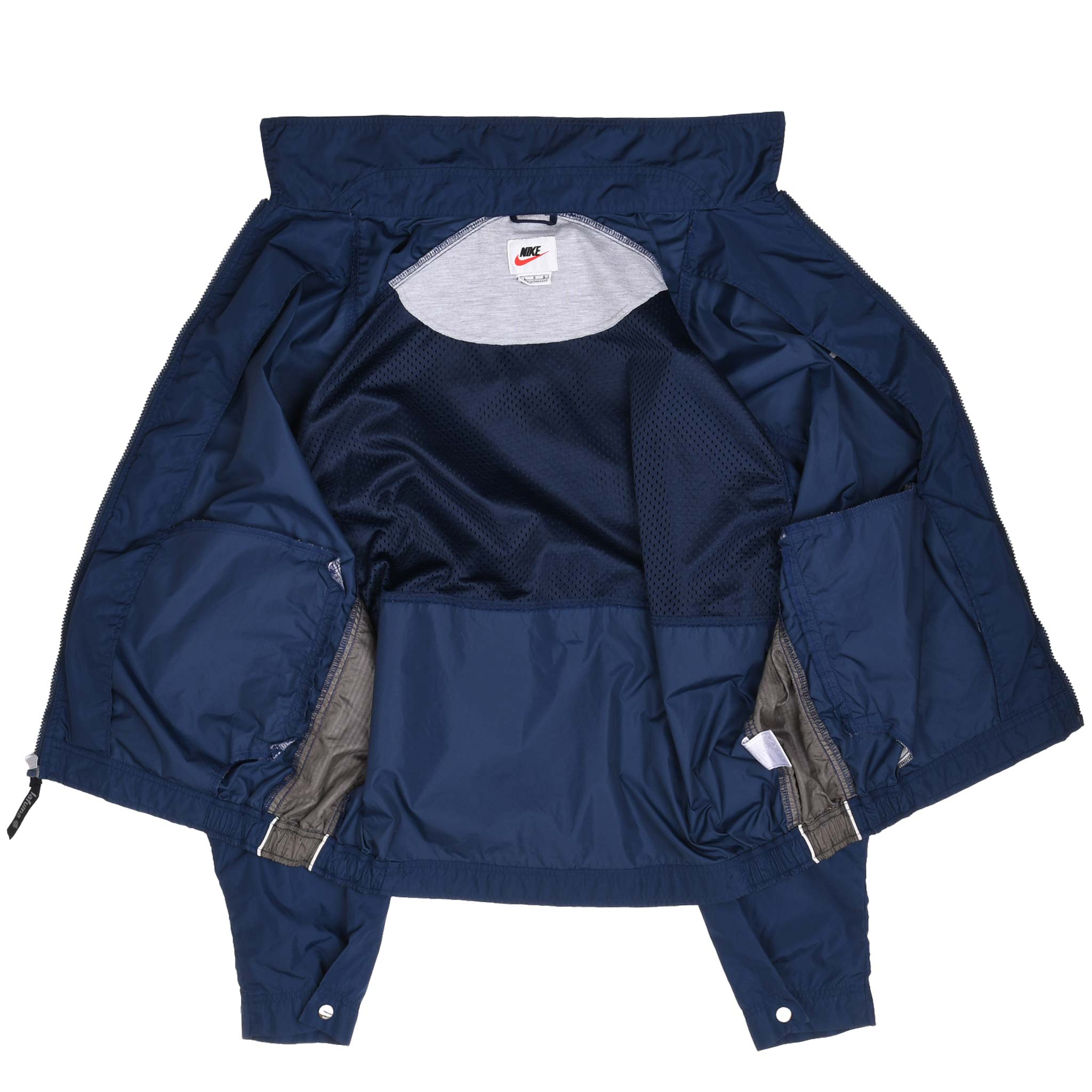 Vintage Nike Classic Swoosh Blue Windbreaker Jacket 1990S Size Large