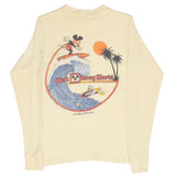 Vintage Disney Surfing Mickey Mouse Long Sleeve Tee Shirt 1980S Size XS Made In Usa With Single Stitch Hem