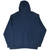 Back of navy blue Nike pullover hoodie with plain design and hood