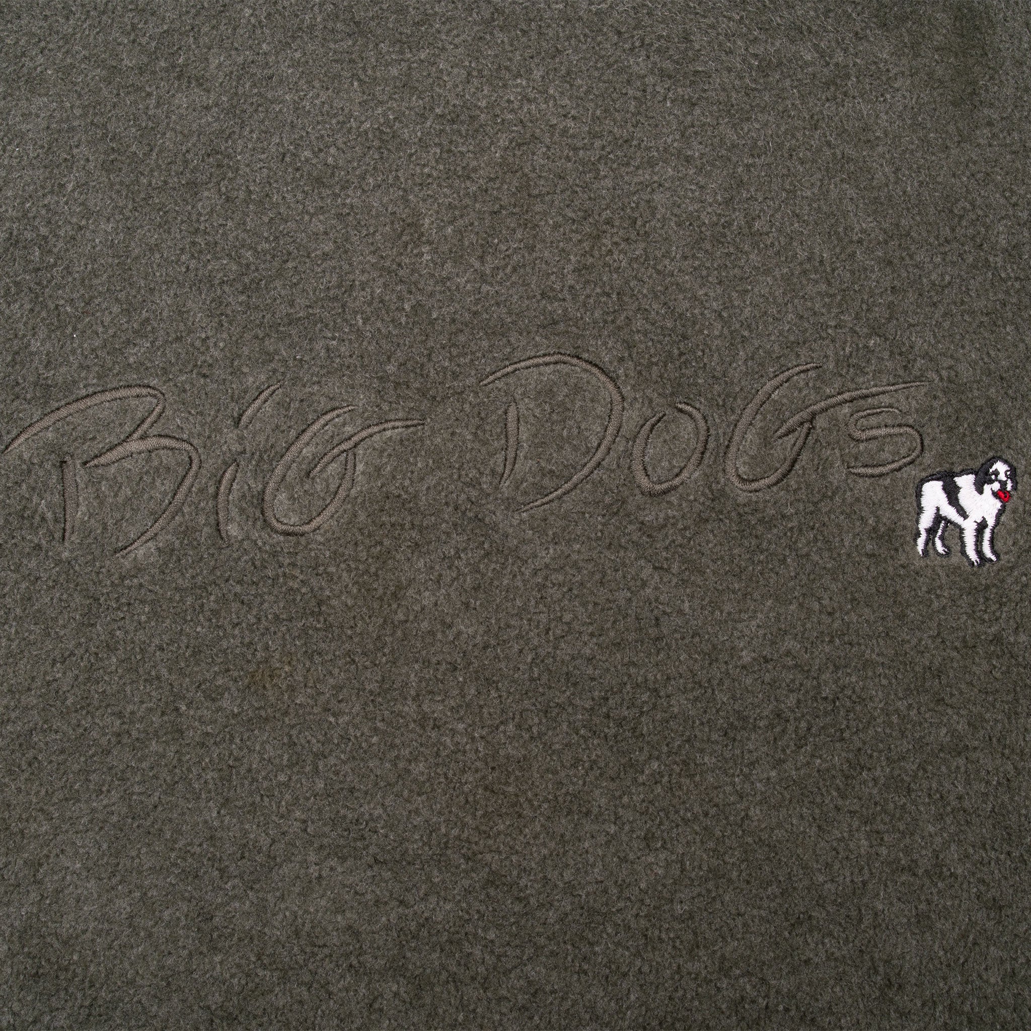 Vintage Big Dogs Embroidered Green Fleece Sweatshirt 1990S Size XL