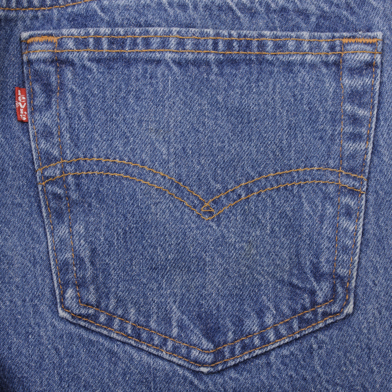 Beautiful Indigo Levis 501 Jeans 1980s Made in USA with Medium Dark Wash   Size on tag 33X36 Actual Size 32X35 Back Button #501