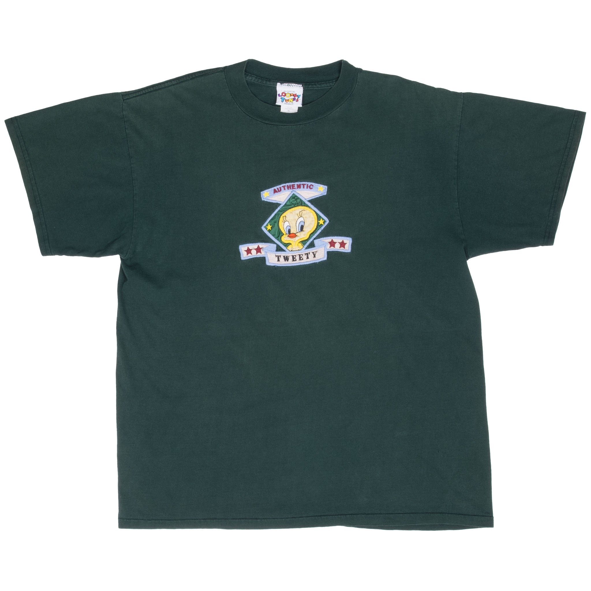 Vintage Looney Tunes Tweety Embroidered Tee Shirt 1996 Size Large Made In Usa