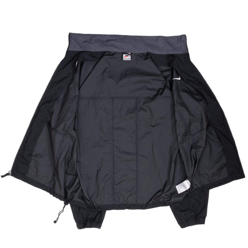 Vintage Nike Classic Swoosh Black Windbreaker Jacket 1990S Size Large