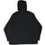 Back of black Nike fleece hoodie with contrast seam piping