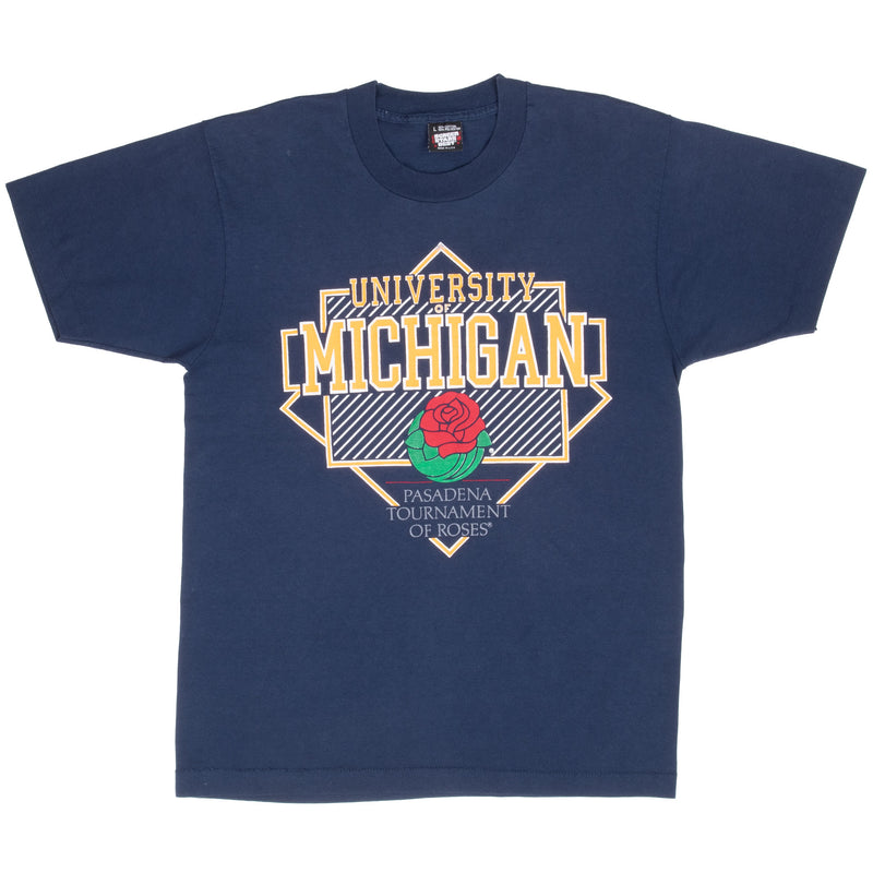 VINTAGE NCAA UNIVERSITY OF MICHIGAN ROSEBOWL EARLY 1990S TEE SHIRT MEDIUM MADE USA