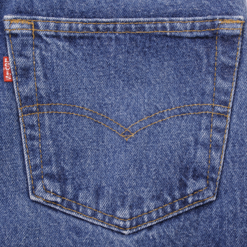 Beautiful Indigo Levis 501 Jeans 1980s Made in USA with Medium Dark Wash   Size on tag 34X32 Actual Size 32X31 Back Button #571