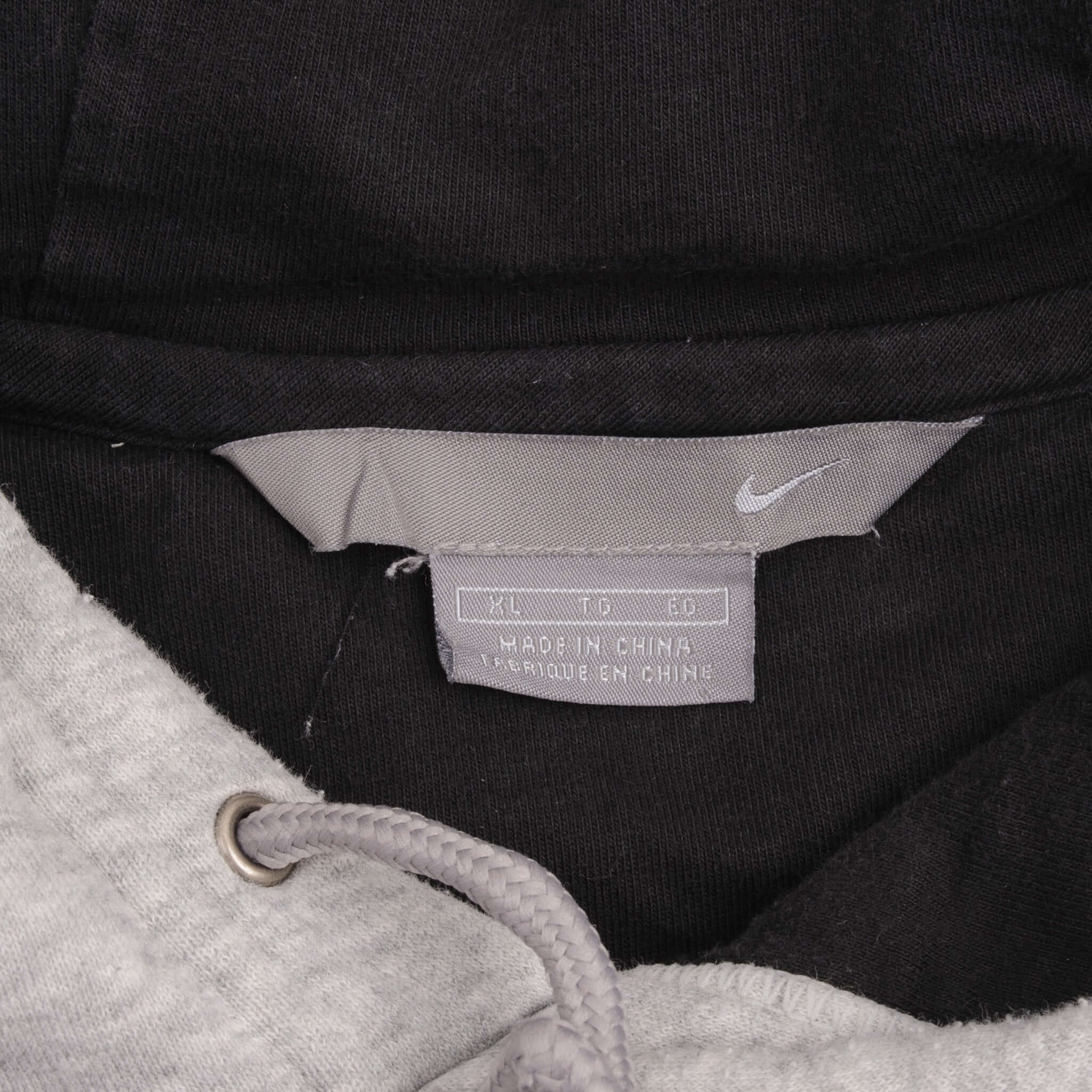 Vintage Grey Nike Big Swoosh Hoodie Sweatshirt 2000S Size XL