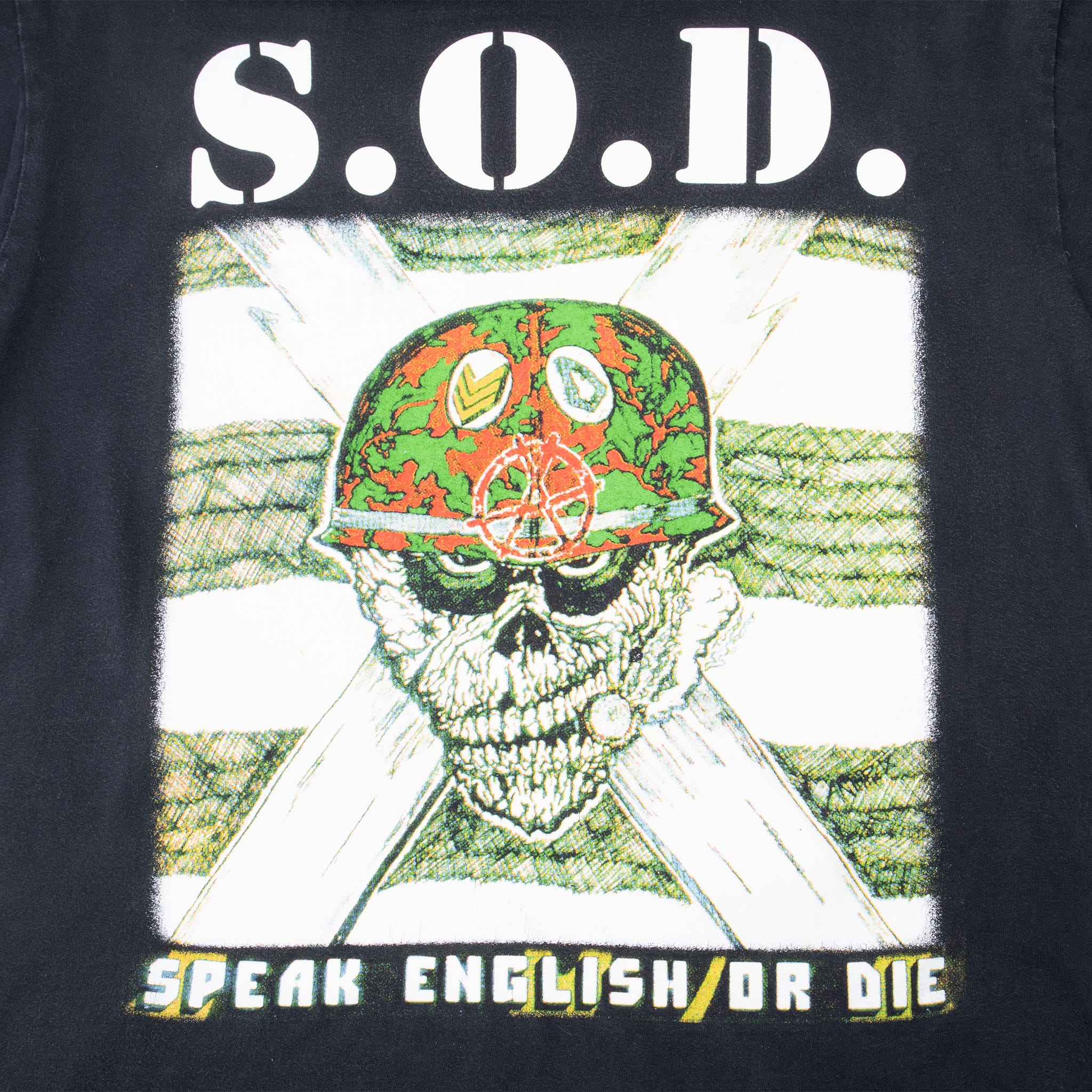 Vintage S.O.D. Stormtroopers Of Death Speak English Or Die Tee Shirt 2000S Size Large