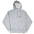 Front of grey Nike quarter-zip hoodie with black Swoosh embroidery on chest
