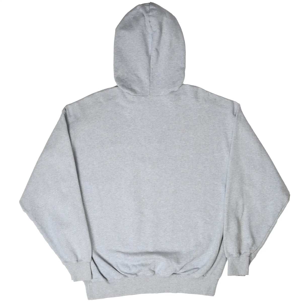 Back of grey Nike quarter-zip hoodie with hood, ribbed cuffs and waistband