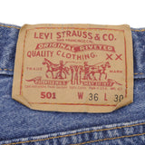 Beautiful Indigo Levis 501 Jeans 1980s Made in USA with Medium Wash   Size on tag 36X30 Actual Size 35X27 Back Button #511