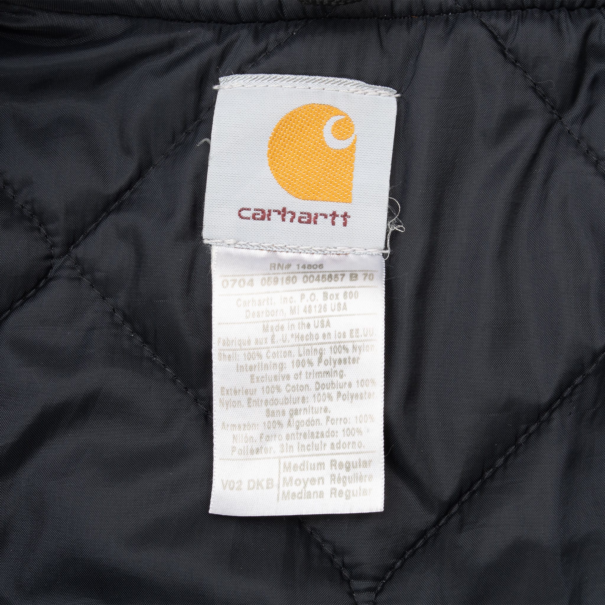 Vintage Carhartt Brown Quilt Lined Vest Jacket V02Dkb 2004 Size Medium Made In USA