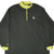 Front of dark green Nike quarter-zip sweatshirt with lime trim and embroidered chest logo