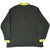 Back of dark green Nike quarter-zip sweatshirt with lime collar and cuffs