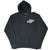 Full front view of black Harley-Davidson zip hoodie with chest logo and split pouch pockets