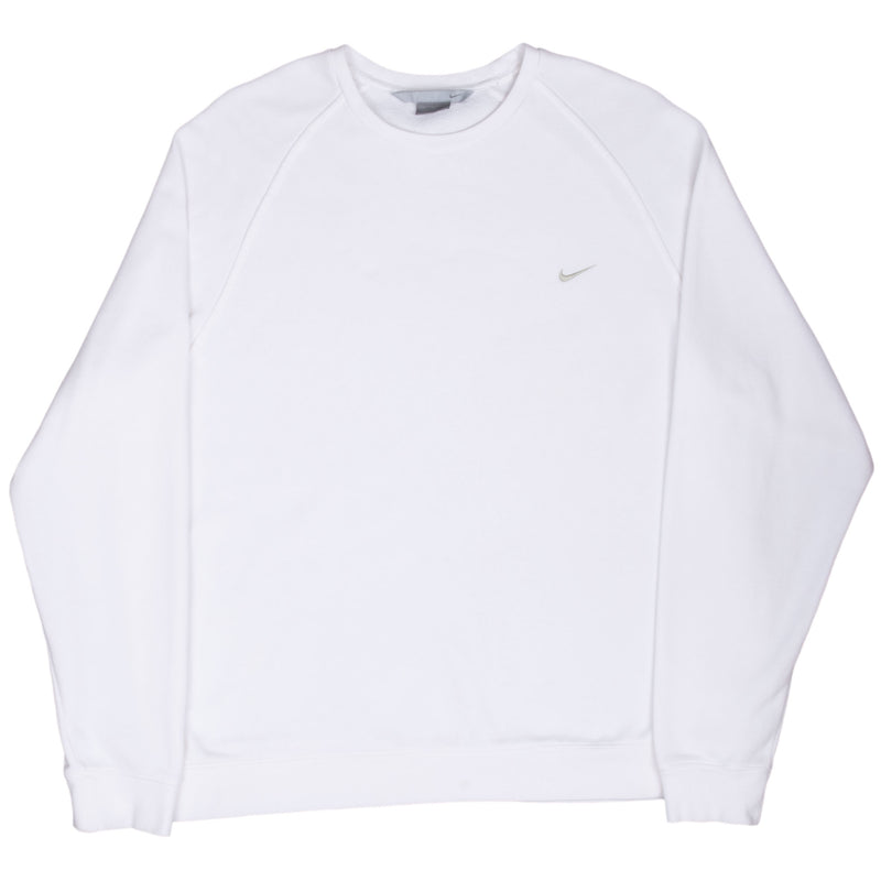 Vintage Nike Classic Swoosh White Sweatshirt 2000S Size XL