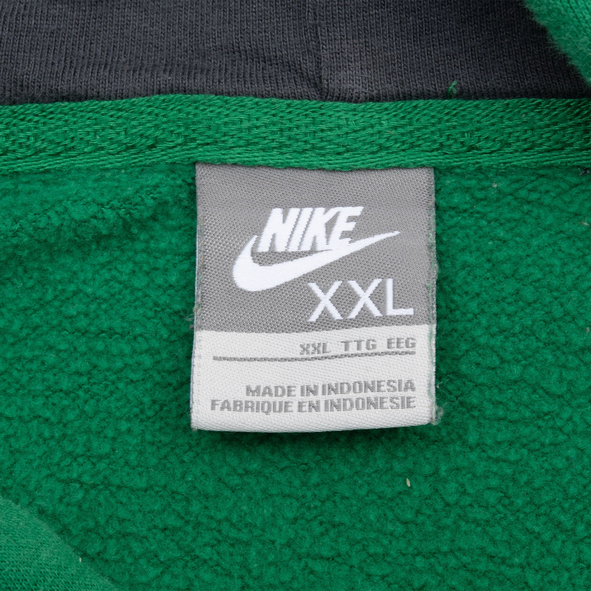 Vintage Nike Classic Swoosh Green Hoodie Sweatshirt 2000S Size 2Xl