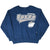 Full front view of navy Georgetown Hoyas sweatshirt with gray lettering and bulldog mascot
