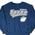 Front of navy Georgetown Hoyas Starter sweatshirt with gray logo and bulldog graphic