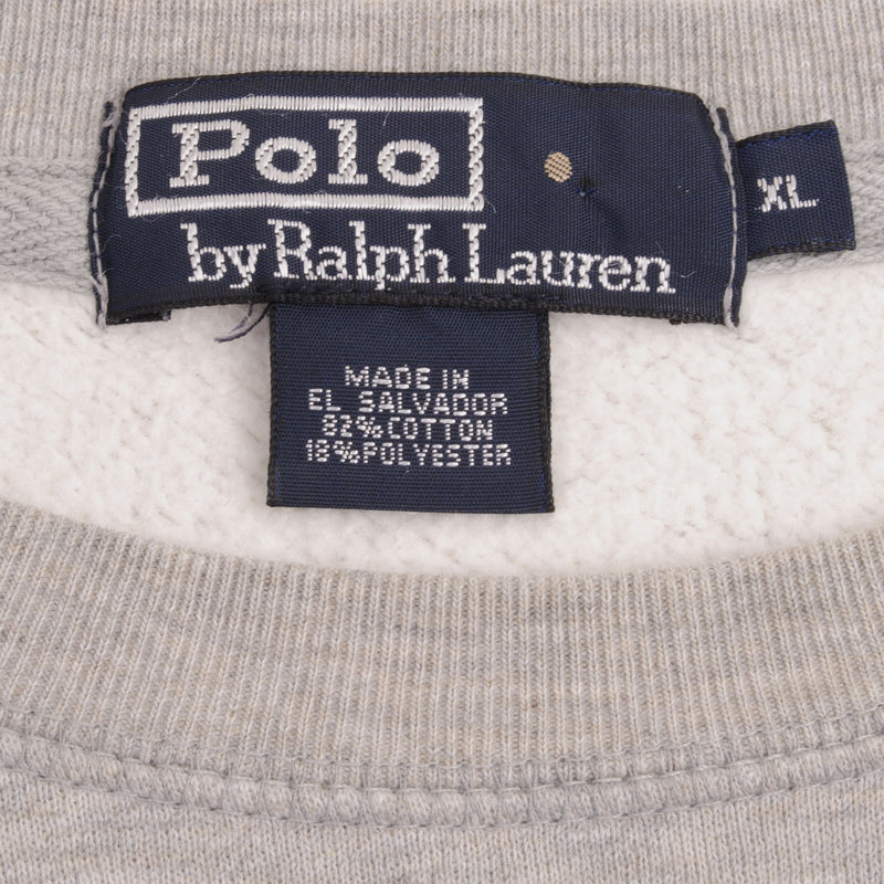 Vintage Polo Ralph Lauren Classic Crewneck Heavyweight Gray Sweatshirt Size XL 1990S