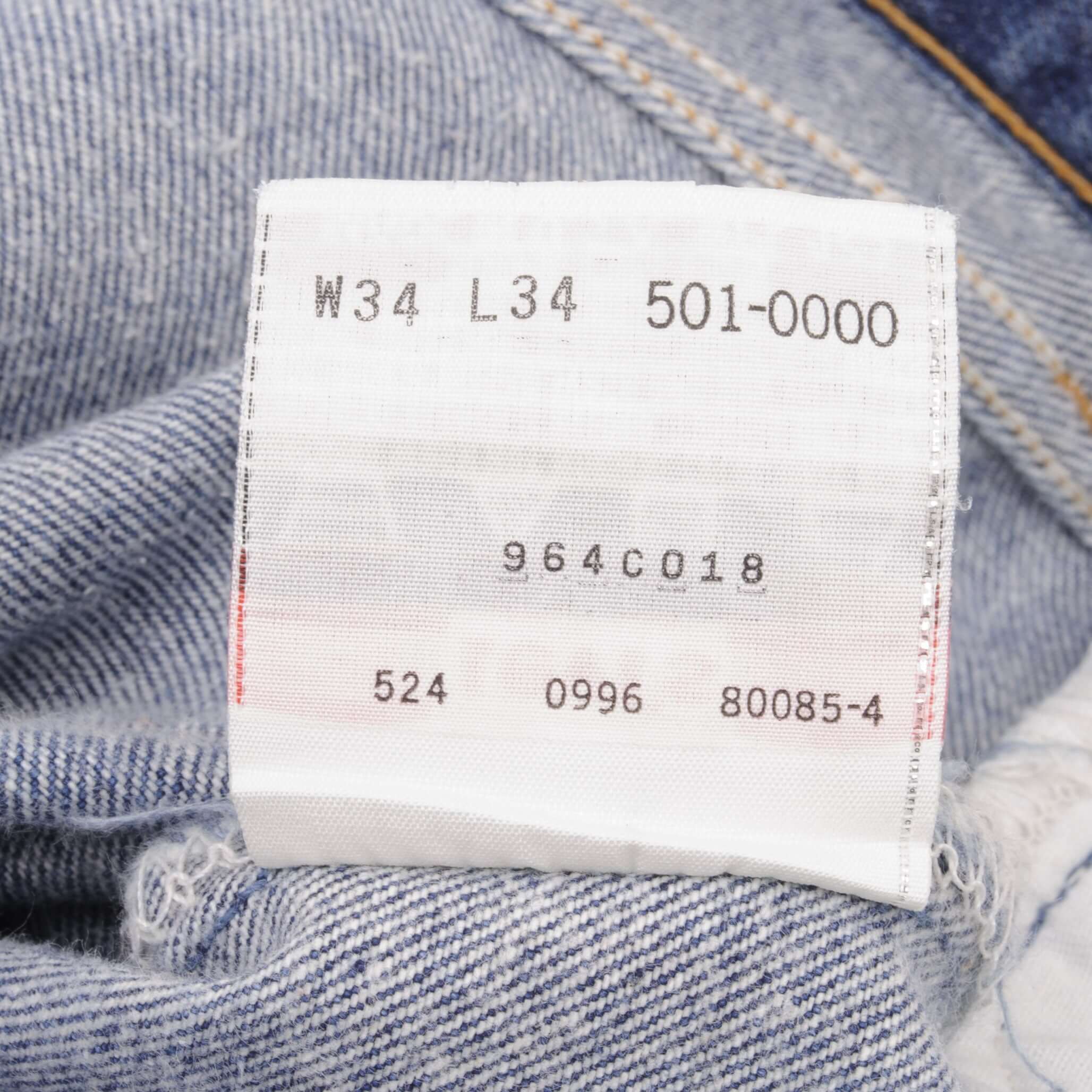 Beautiful Indigo Levis 501 Jeans 1990s Made in USA with Medium Wash   Size on tag 34X34 Actual Size 34X32 Back Button #524