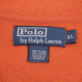 Vintage Polo Ralph Lauren Orange Quarter Zip Sweater 1990s Size XL