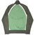 Back of green Nike Athletics track jacket with dark gray sleeves and white piping