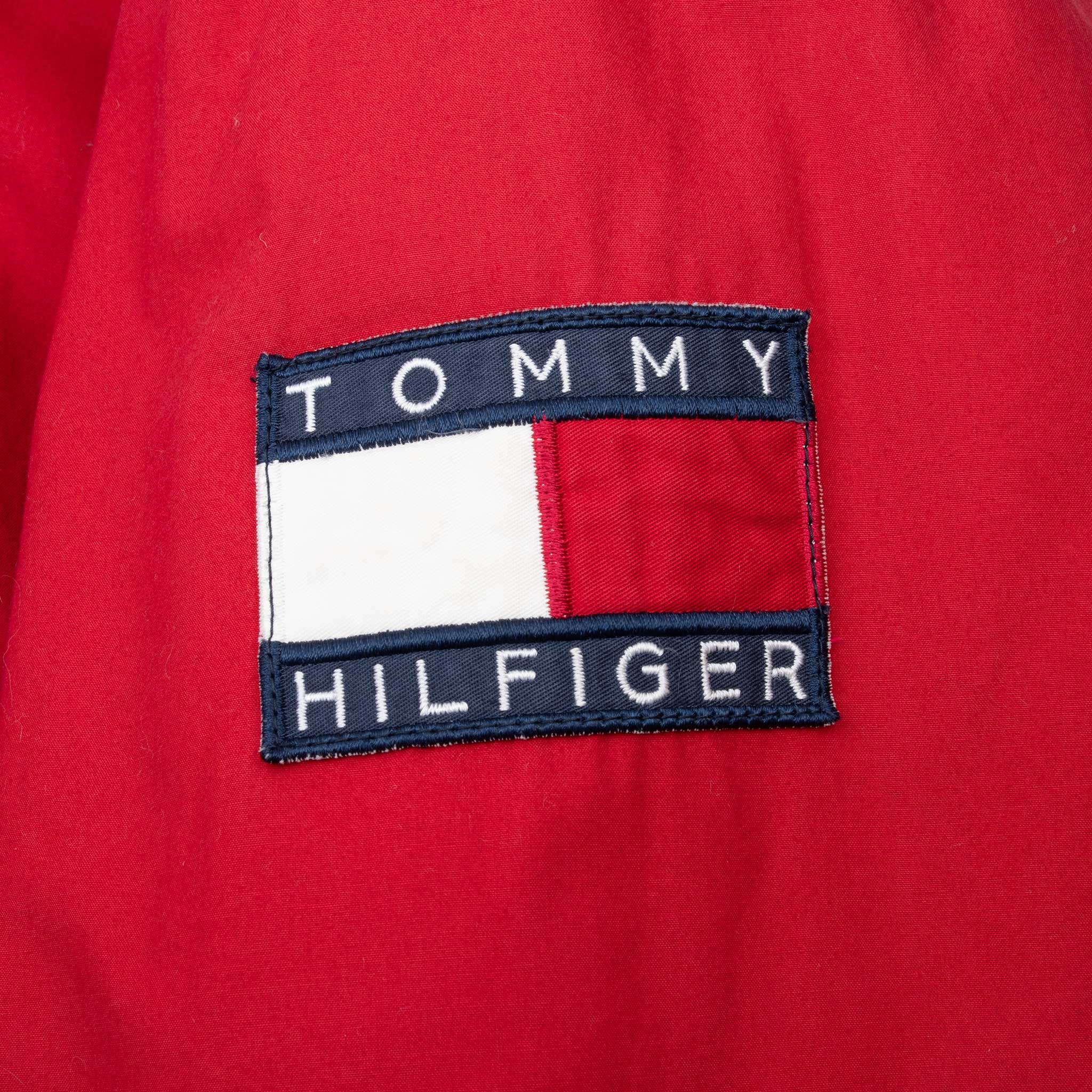 Vintage Tommy Hilfiger Red Puffer Jacket 1990S Size XL