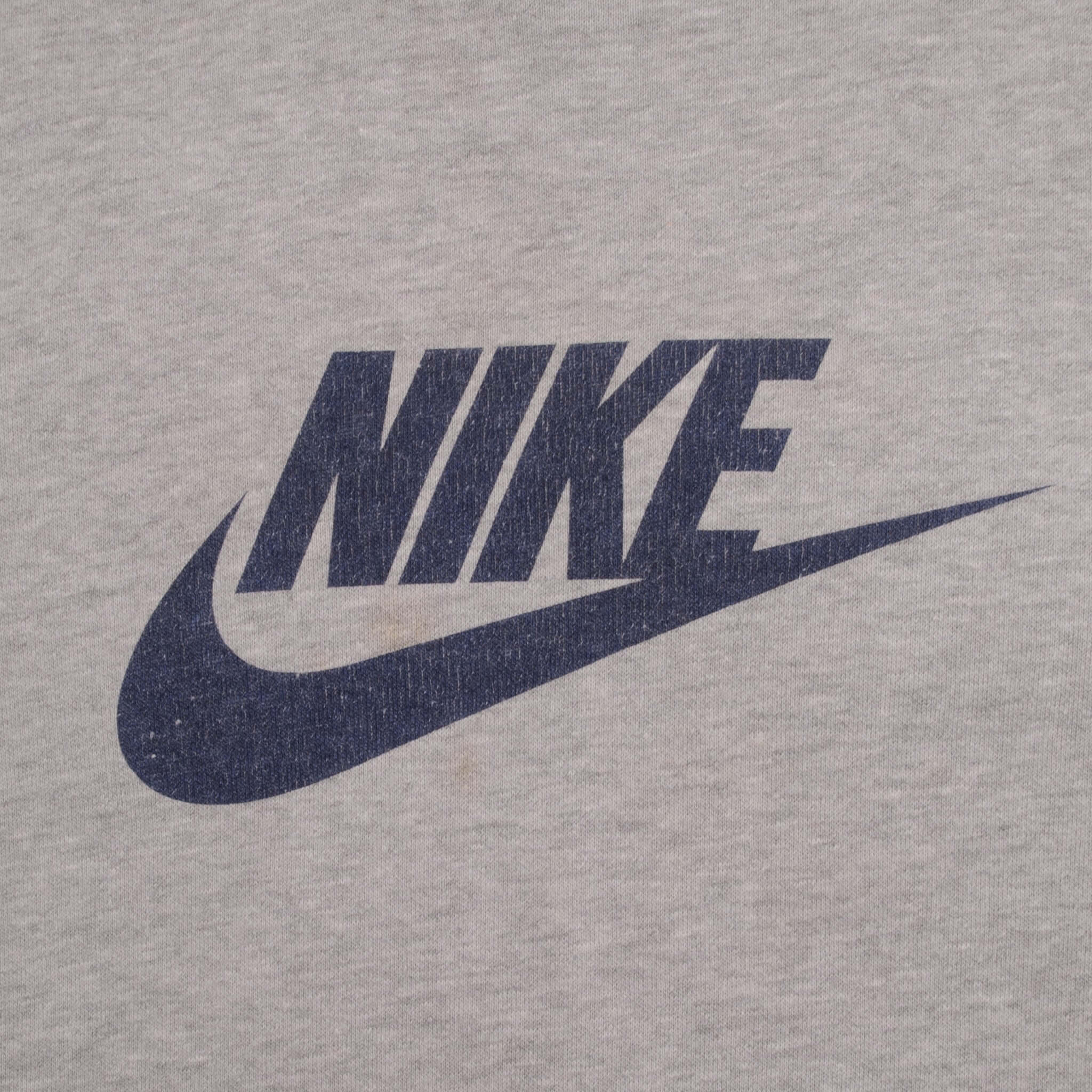 Vintage Nike Spellout Swoosh Grey Sweatshirt 1990S Size Large