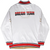 Back of white Nike track jacket with red and navy Dream Team embroidery and striped trim