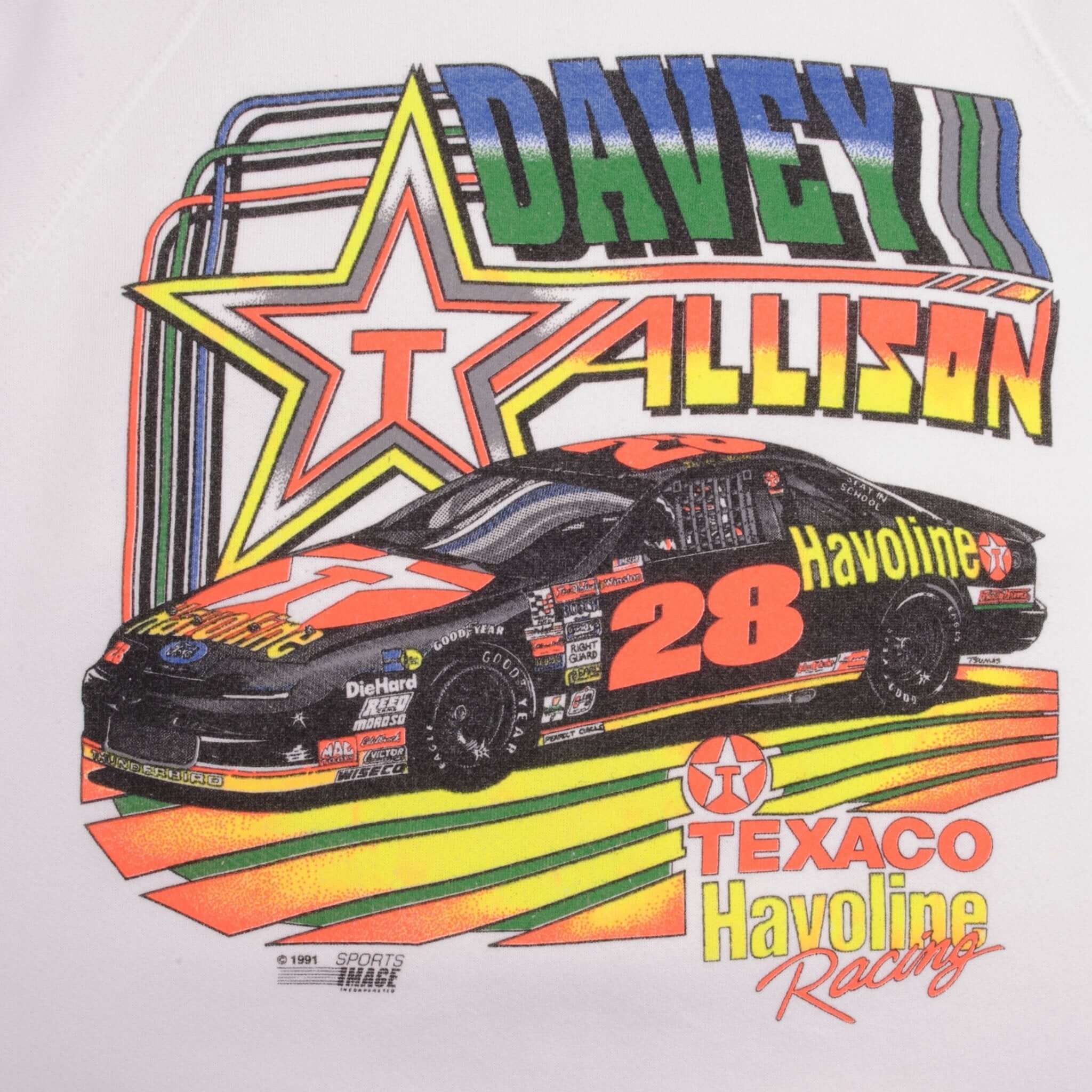 Vintage Nascar Davey Texaco Havoline Racing Allison 1991 Sweatshirt Size XL Made In Usa