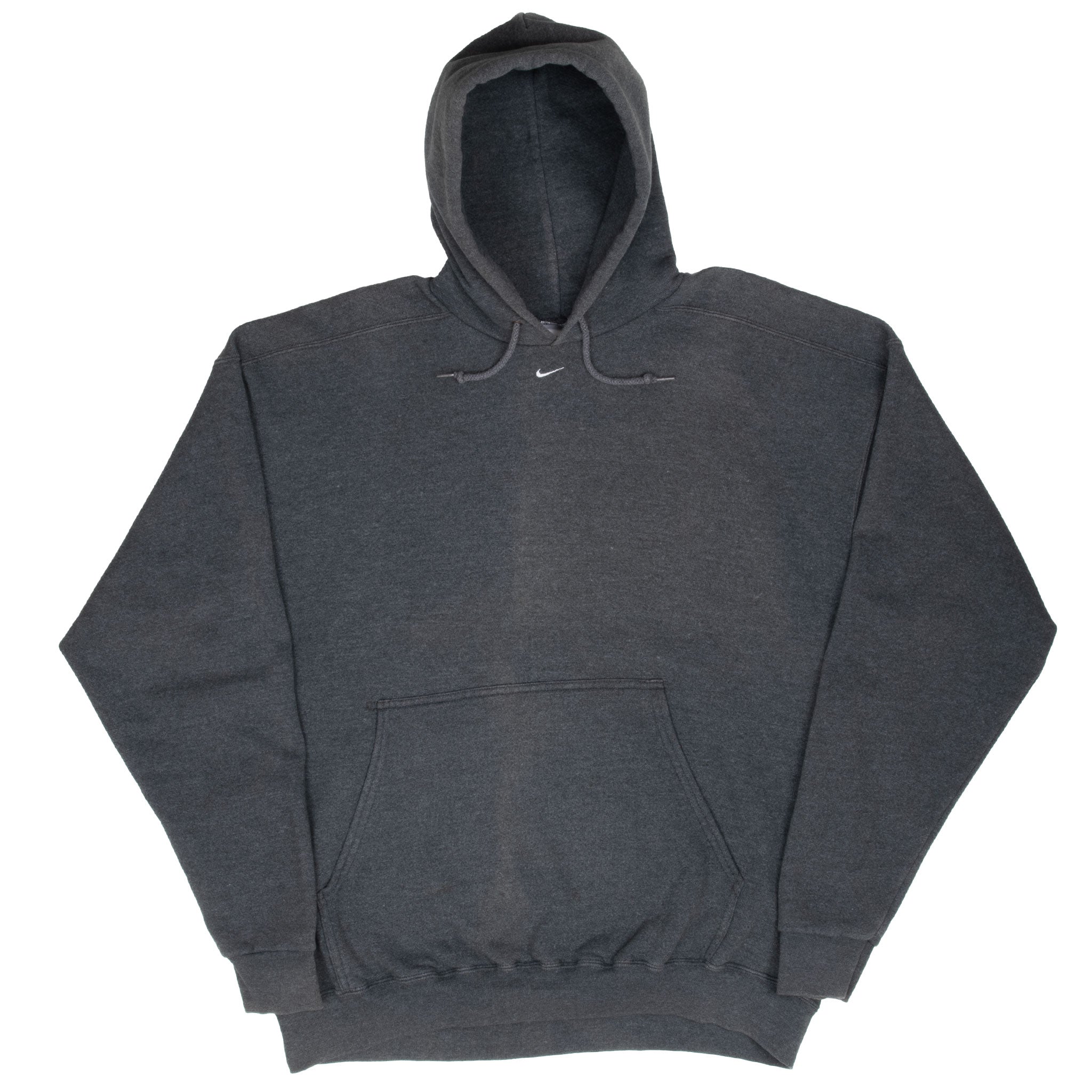 Vintage Nike Center Swoosh Back Logo Dark Grey Travis Scott Hoodie 1990S Large Made In Usa