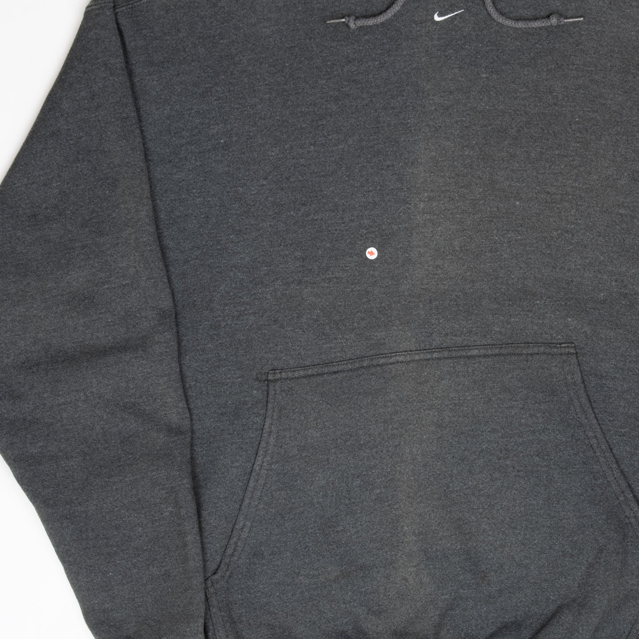 VINTAGE NIKE CENTER SWOOSH DARK GREY TRAVIS SCOTT HOODIE 1990S LARGE MADE USA