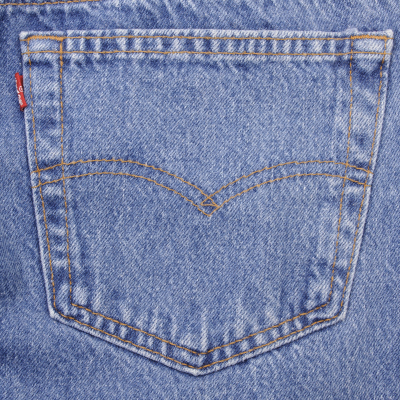 Beautiful Indigo Levis 501 Jeans 1980s Made in USA with Medium Wash   Size on tag 32X36 Actual Size 30X36 Back Button #546