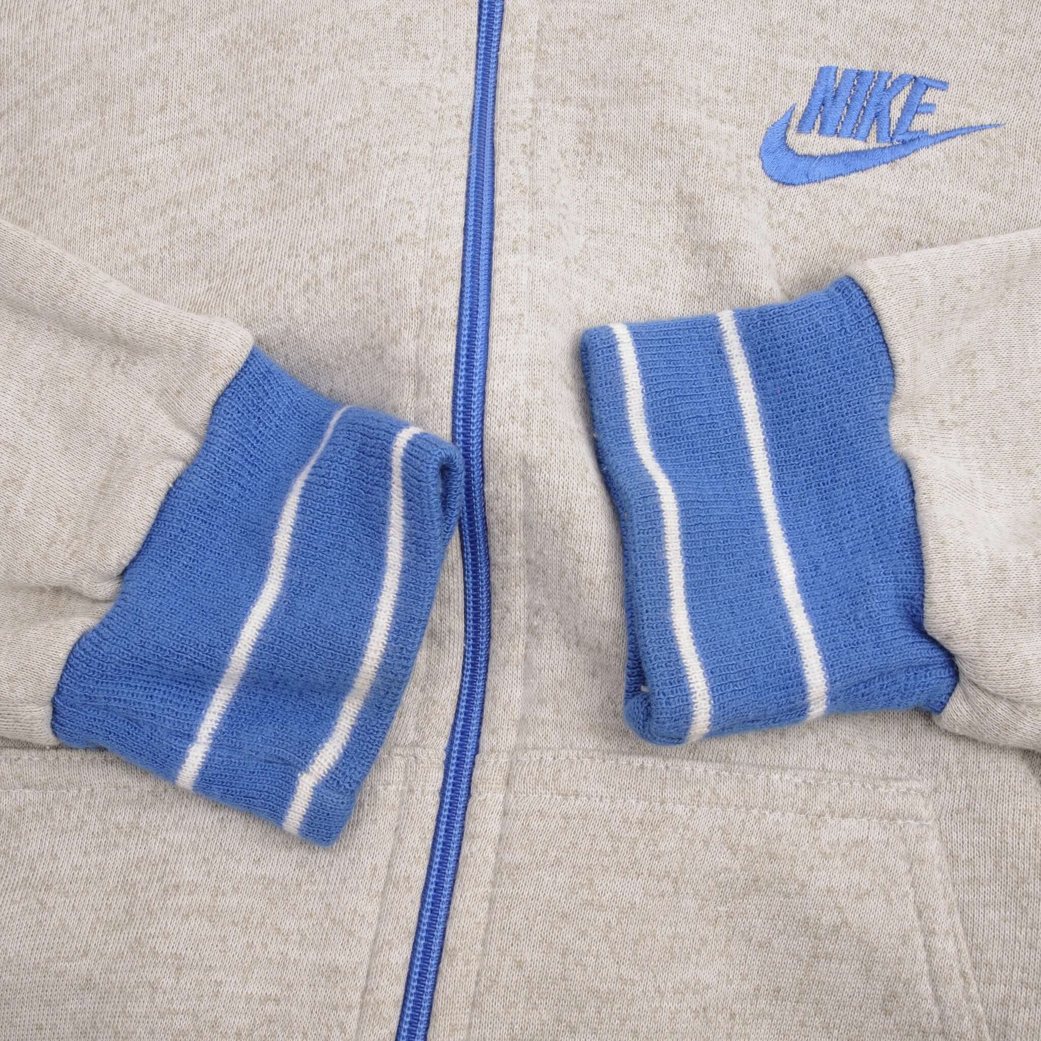 Vintage Nike Classic Swoosh Gray Full Zip Hoodie Sweatshirt 1970S Size Medium