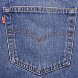 Beautiful Indigo Levis 501 Jeans 1980s Made in USA with Medium Wash   Size on tag 32X38 Actual Size 31X34 Back Button #524