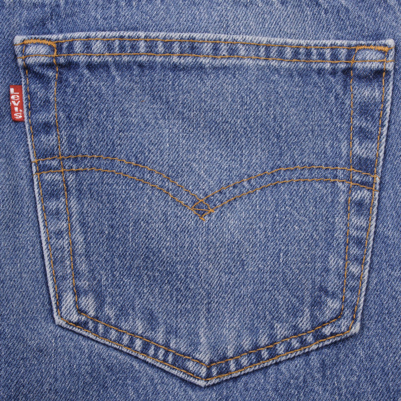 Beautiful Indigo Levis 501 Jeans 1980s Made in USA with Medium Wash   Size on tag 32X38 Actual Size 31X34 Back Button #524