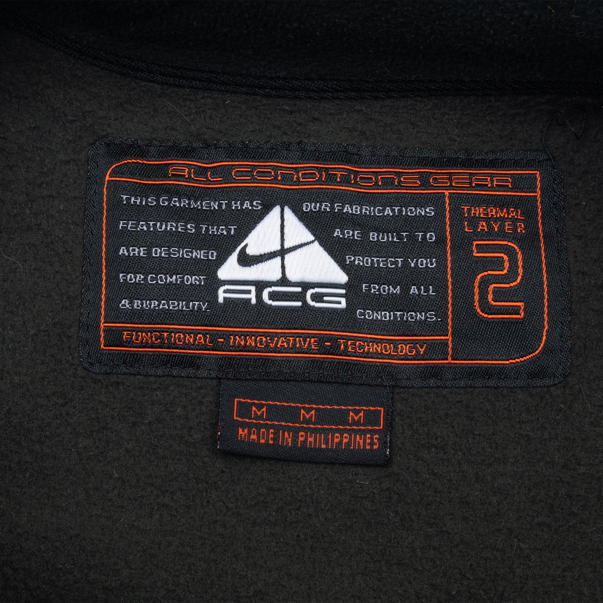 Vintage Nike Acg Black Fleece Vest Jacket 1990S Size Medium